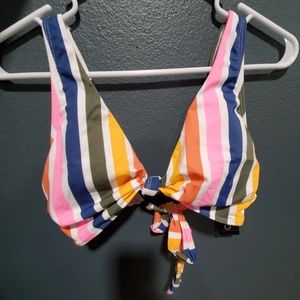 Striped high waisted two piece.